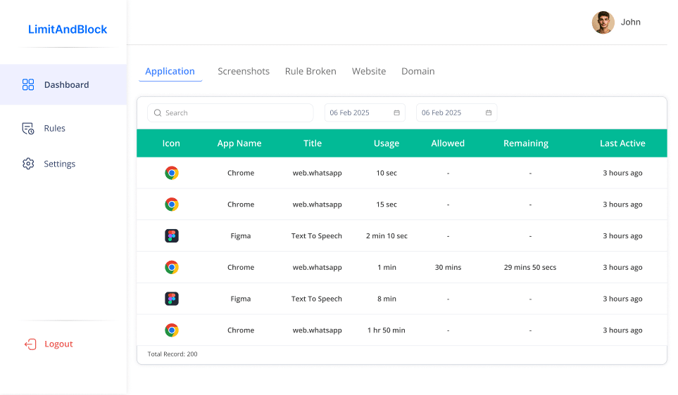 Limit & Block Screenshot